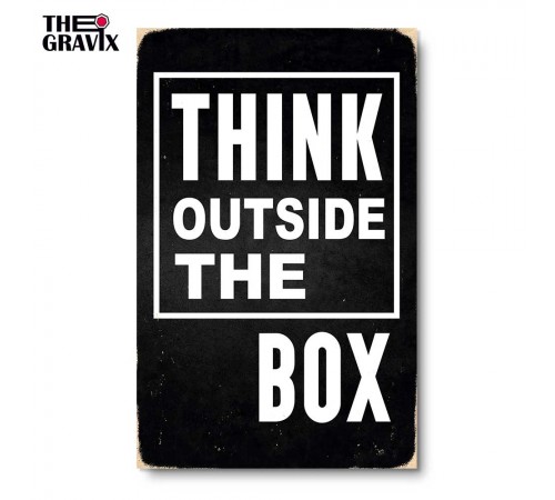 Деревянный постер "Think Outside The Box"