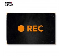 Wooden poster "REC"