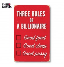 Деревянный Постер "Three Rules of a Billionaire"