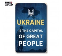 Holzplakat „Die Ukraine ist die Hauptstadt großer Menschen“