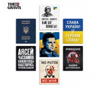 Дерев'яні Магніті “Слава Україні” 7 шт Дерев'яні Магніті “Слава Україні” 7 шт