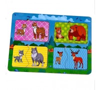 Wooden Puzzle "Where's My Mom? Wild Animals"