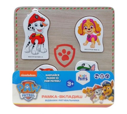 Деревʼяна іграшка KidsHits Щенячий патруль Paw Patrol рамка-вкладиш Деревʼяна іграшка KidsHits Щенячий патруль Paw Patrol рамка-вкладиш