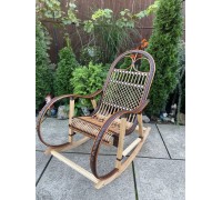 Wicker rocking chair with rattan inserts