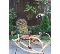 Buchen-Schaukelstuhl "Rattan" Nr. 1 schwarz