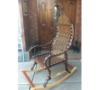 Swing chair "Dismountable" brown with white inserts