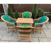 4 "Regular" chairs + table + pillows