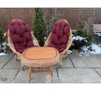 2 "Relax" chairs + oval "Mushroom" table + pillows