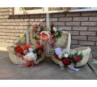 Large White Boat Basket + Decoration