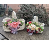 Корзина пасхальная отбеленная Голендер с украшением 20*15*11