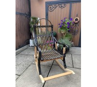 Black wicker rocking chair "Dismountable"