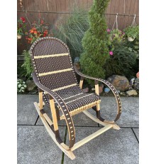 Кресло скалка буковая "Ротанг" с ротанговыми вставками