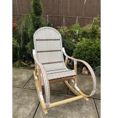 Кресло скалка буковая "Ротанг" с ротанговыми вставками