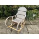 Кресло скалка буковая "Ротанг" с ротанговыми вставками