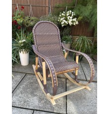 Кресло скалка буковая "Ротанг" с ротанговыми вставками