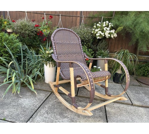 Кресло скалка буковая "Ротанг" с ротанговыми вставками Кресло скалка буковая "Ротанг" с ротанговыми вставками