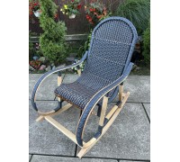 Buchen-Schaukelstuhl „Rattan“ mit Rattan-Einsätzen Buchen-Schaukelstuhl „Rattan“ mit Rattan-Einsätzen