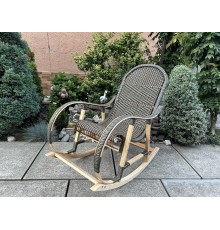 Кресло скалка буковая "Ротанг" с ротанговыми вставками