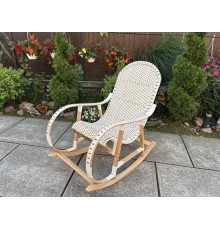 Кресло скалка буковая "Ротанг" с ротанговыми вставками