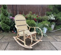 Кресло качалка буковая "Ротанг" с ротанговыми вставками