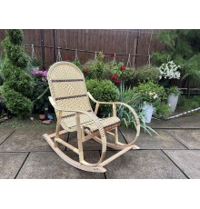 Кресло скалка буковая "Ротанг" с ротанговыми вставками