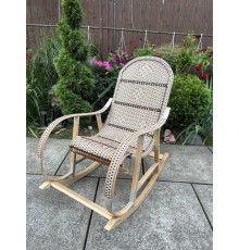 Кресло скалка буковая "Ротанг" с ротанговыми вставками