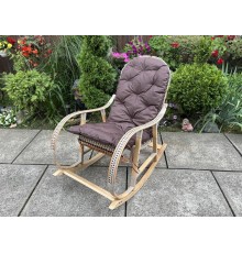 Кресло заноза буковая "Ротанг" с ротанговыми вставками и подушка водостойкая.