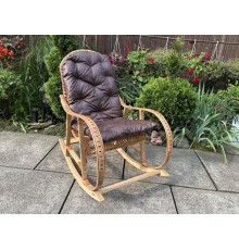 Кресло заноза буковая "Ротанг" с ротанговыми вставками и подушка водостойкая.