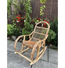 Кресло скалка буковая "Ротанг" с ротанговыми вставками