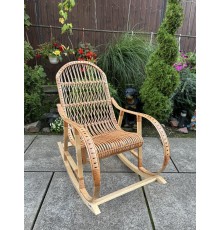 Кресло скалка буковая "Ротанг" с ротанговыми вставками