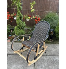 Кресло скалка буковая "Ротанг" с ротанговыми вставками