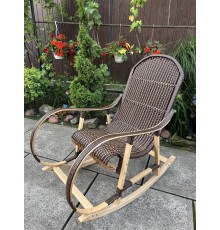 Кресло скалка буковая "Ротанг" с ротанговыми вставками