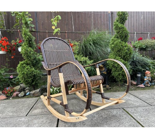 Кресло скалка буковая "Ротанг" с ротанговыми вставками Кресло скалка буковая "Ротанг" с ротанговыми вставками