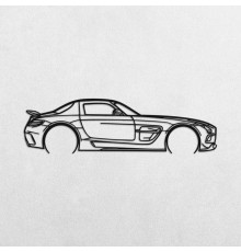 Дерев'яні панно силует MERCEDES SLS AMG