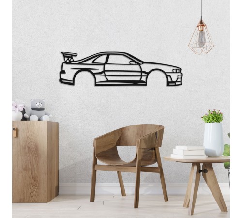 Деревянные панно силуэт NİSSAN SKYLINE R34 Деревянные панно силуэт NİSSAN SKYLINE R34