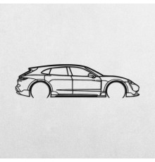Деревянные панно силуэт PORSCHE TAYCAN TURBO CROSS