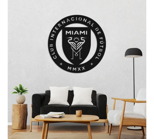 Деревянные панно эмблема Inter Miami CF Интер Майами Деревянные панно эмблема Inter Miami CF Интер Майами