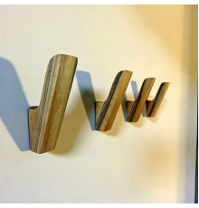 Настінні дерев'яні гачки для одягу, головних уборів, сумок дуб